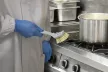 Igeax élelmiszeripari kefe forró felületek (200°C -ig) tisztításához, szögletes, fehér 0,4mm közepes sörtével