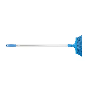   Igeax élelmiszeripari seprű, partvis, 28cm széles, 80cm nyéllel, kék, billenő szemetes lapáthoz