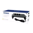 Commel bútorba süllyeszthető, rejtett elosztó 3 db aljzat, USB A+C fekete, 16A 3680W