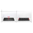 Commel bútorba süllyeszthető, rejtett elosztó 3 db aljzat, USB A+C fekete, 16A 3680W