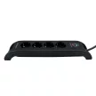Commel elosztó, túlfeszültség elleni védelemmel, 4 aljzat 2db usb 2m, fekete, 16A, 3680W