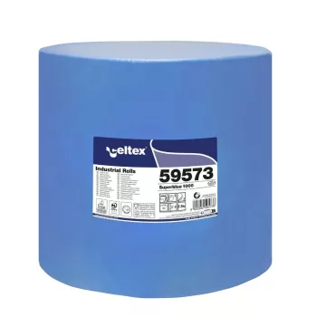   Celtex Superblue 1000 ipari törlő cellulóz, kék, 3 rétegű, 360m, 1000 lap, 36x36cm, 1 tekercs/zsugor