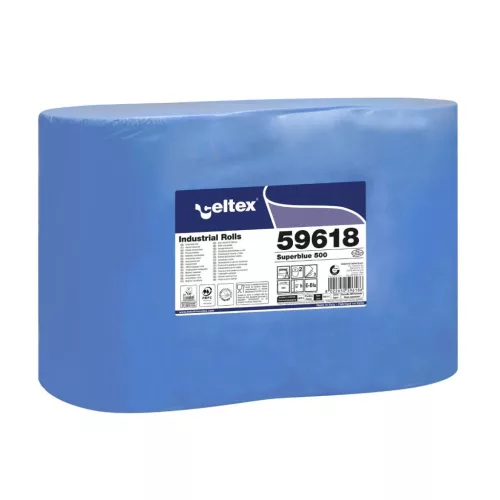 Celtex Superblue 500 ipari törlő cellulóz, kék, 3 réteg, 180m, 500 lap, 36x36cm, 2 tekercs/zsugor