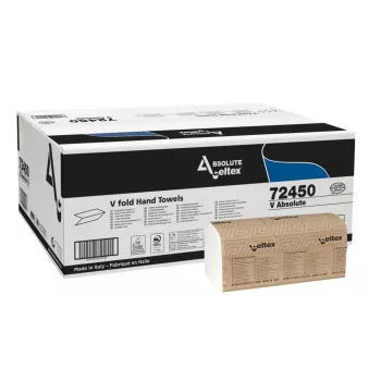   Celtex Absolute V hajtogatott kéztörlő recy, 2 réteg, 21,5x21cm, 20x250lap/karton