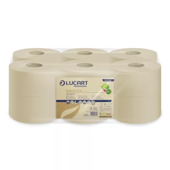  Lucart ECO Natural Mini közületi toalettpapír 19cm 160m 2 rétegű 12 tekercs/zsugor