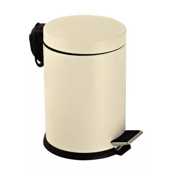   Galvanizált acél pedálos szemetes, kivehető műanyag vödörrel, krém színű, 5L
