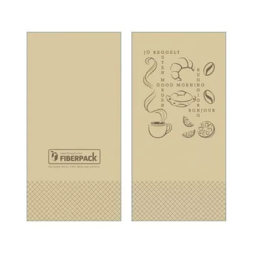 Lucart Eco Natural Szalvéta 33x33cm Jó reggelt 1/8-os 2 rétegű 50 lap/csomag