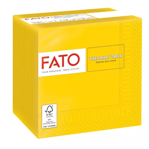 Fato Szalvéta 24x24cm sárga 2 rétegű 100 lap/csomag 