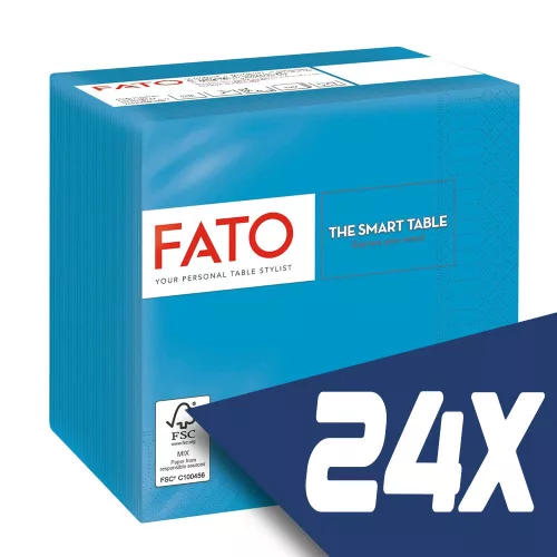 Fato Szalvéta 24x24cm türkiz 2 rétegű 100 lap/csomag (24 csomag)