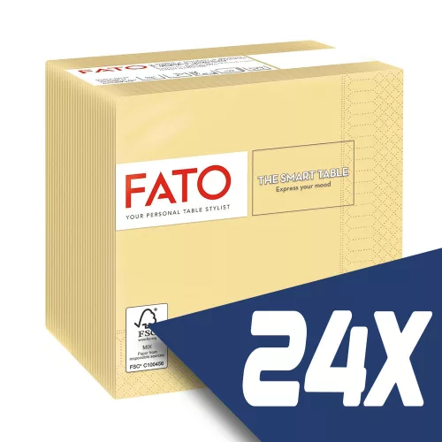 Fato Szalvéta 24x24cm pezsgő 2 rétegű 100 lap/csomag (24 csomag)