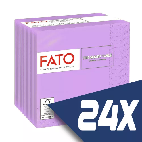 Fato Szalvéta 24x24cm lila 2 rétegű 100 lap/csomag (24 csomag)