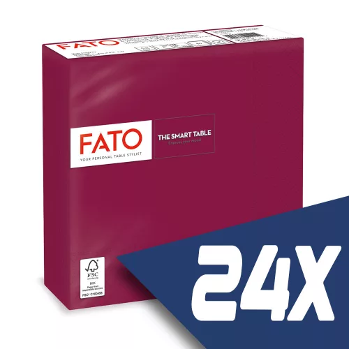 Fato Szalvéta 33x33cm bordó 2 rétegű 50 lap/csomag (24 csomag)