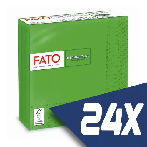 Fato Szalvéta 33x33cm smaragdzöld 2 rétegű 50 lap/csomag (24 csomag)
