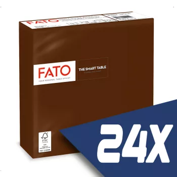   Fato Szalvéta 33x33cm csokoládébarna 2 rétegű 50 lap/csomag (24 csomag)