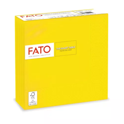 Fato Szalvéta 33x33cm citromsárga 2 rétegű 50 lap/csomag 