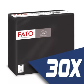   Fato Sztár szalvéta 2 rétegű 38x38cm fekete 40 szál/csomag (30 csomag)