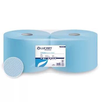   Lucart Strong Blue 2.100 ipari törlőkendő, 2 rétegű, 1000 lap, 2 tekercs/zsugor