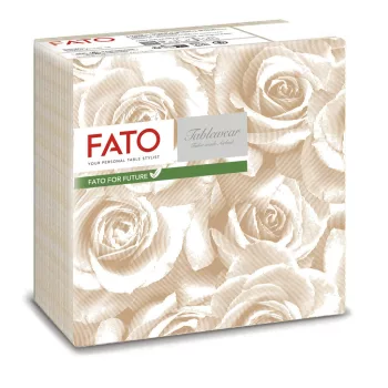   Fato Airlaid szalvéta 40x40cm Rózsa mintás pezsgő színű 50 lapos