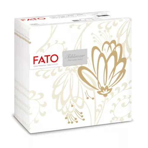 Fato Airlaid szalvéta 40x40cm Boulevard drapp virág dekor 50 lapos