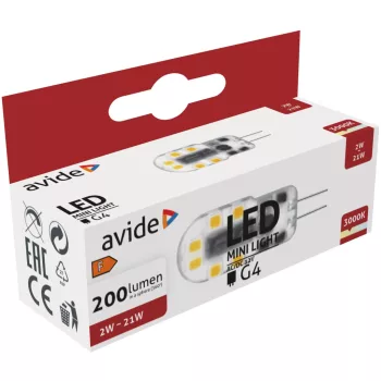 Avide LED 2W G4 WW 3000K Fekvő