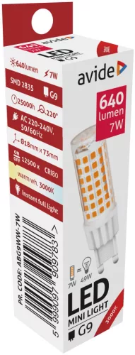 Avide LED 7W G9 WW 3000K