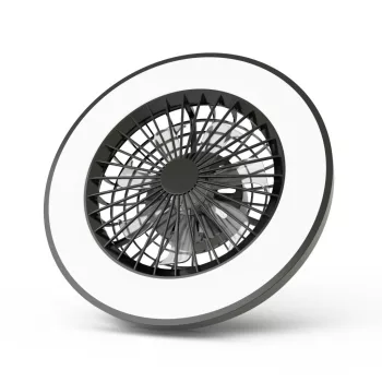   Avide Mennyezeti lámpa ventilátorral Wanda fekete, 2x24W+15W motor, távirányítóval