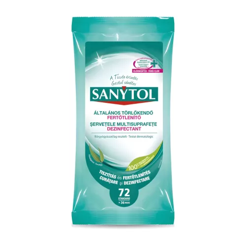 Sanytol Fertőtlenítő törlőkendő eukaliptusz 72 db