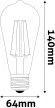 Avide LED White Filament ST64 8.5W E27 WW 2700K