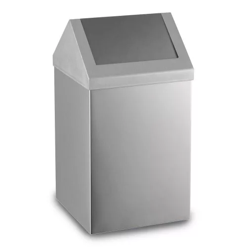 Rozsdamentes acél billenőfedeles szemetes, 54 L, matt