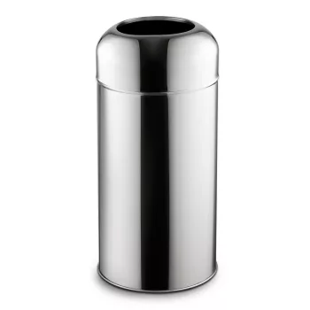   Fedél nélküli, rozsdamentes acél szemetes kuka, 40 L, 28X67CM, fényes 430SS