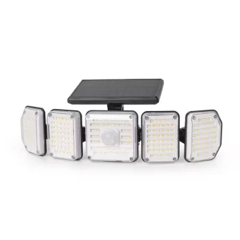   Entac Napelemes Műanyag Fali lámpa 2.5W SMD CCT 5 fej mozgásérzékelővel + IR