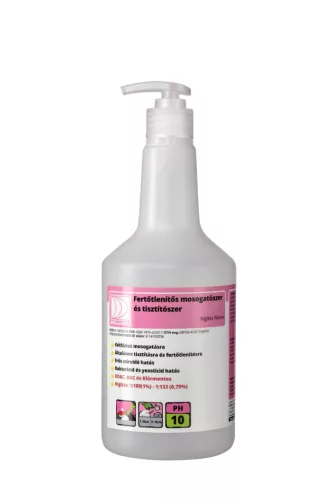 Fertőtlenítős mosogató- és tisztítószer adagoló flakon pumpával 750ml (üres)