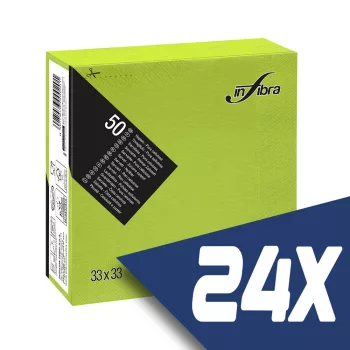   Infibra szalvéta 33x33cm almazöld 2 rétegű 50 lap/csomag (24 csomag)