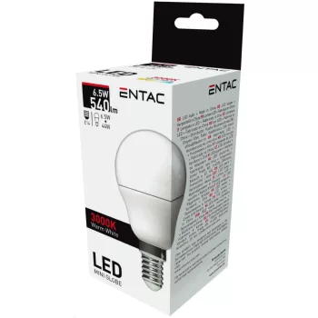 Entac LED Mini Globe E14 6,5W WW 3000K