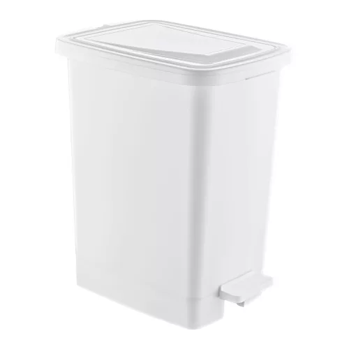 Slim Műanyag pedálos szemetes, fehér, belső vödörrel 25L