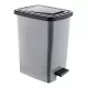 Slim Műanyag pedálos szemetes, ezüst/szürke, belső vödörrel 15L