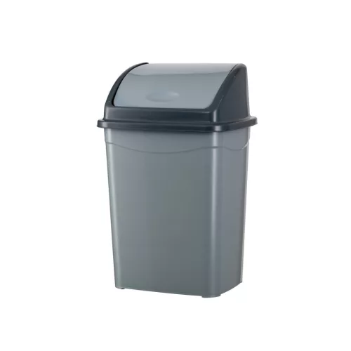 Planet Billenőfedeles szemetes kuka, műanyag, szürke/antracit 4 L