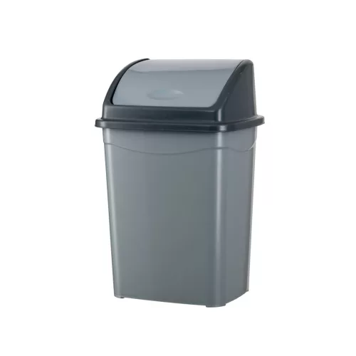 Planet Billenőfedeles szemetes kuka, műanyag, szürke/antracit 9 L