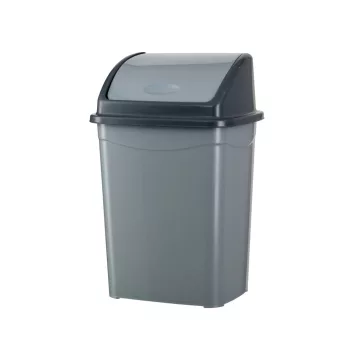   Planet Billenőfedeles szemetes kuka, műanyag, szürke/antracit, 16 L