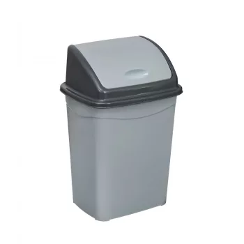   Planet Billenőfedeles szemetes kuka, műanyag, szürke/antracit, 50 L