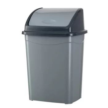   Planet Billenőfedeles szemetes kuka, műanyag, szürke/antracit, 50 L