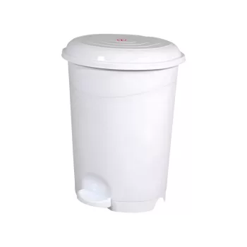   Planet Pedálos szemetes kuka, műanyag, LUXURY fehér, kivehető kosárral, 6L NO2