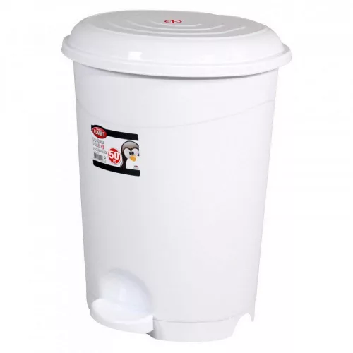 Planet Pedálos szemetes kuka, műanyag, LUXURY fehér, kivehető kosárral, 6L NO2