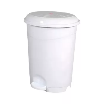   Planet Pedálos szemetes kuka, műanyag, LUXURY fehér, kivehető kosárral, 12L NO3