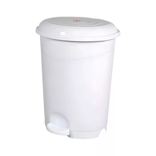 Planet Pedálos szemetes kuka, műanyag, LUXURY fehér, kivehető kosárral, 12L NO3