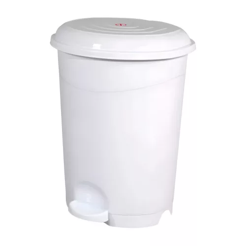Planet Pedálos szemetes kuka, műanyag, LUXURY fehér, kivehető kosárral, 22L NO4
