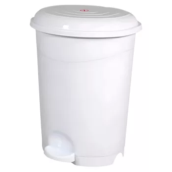   Planet Pedálos szemetes kuka, műanyag, LUXURY fehér, kivehető kosárral, 50L NO5