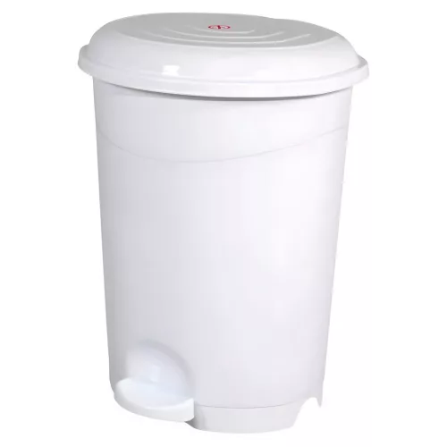 Planet Pedálos szemetes kuka, műanyag, LUXURY fehér, kivehető kosárral, 50L NO5