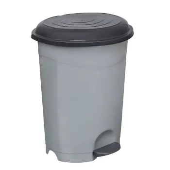   Planet Pedálos szemetes kuka, műanyag, ECO antracit, kivehető kosárral, 50L