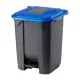 Planet Szelektív hulladékgyűjtő konténer, műanyag, pedálos, antracit, kék, 50L